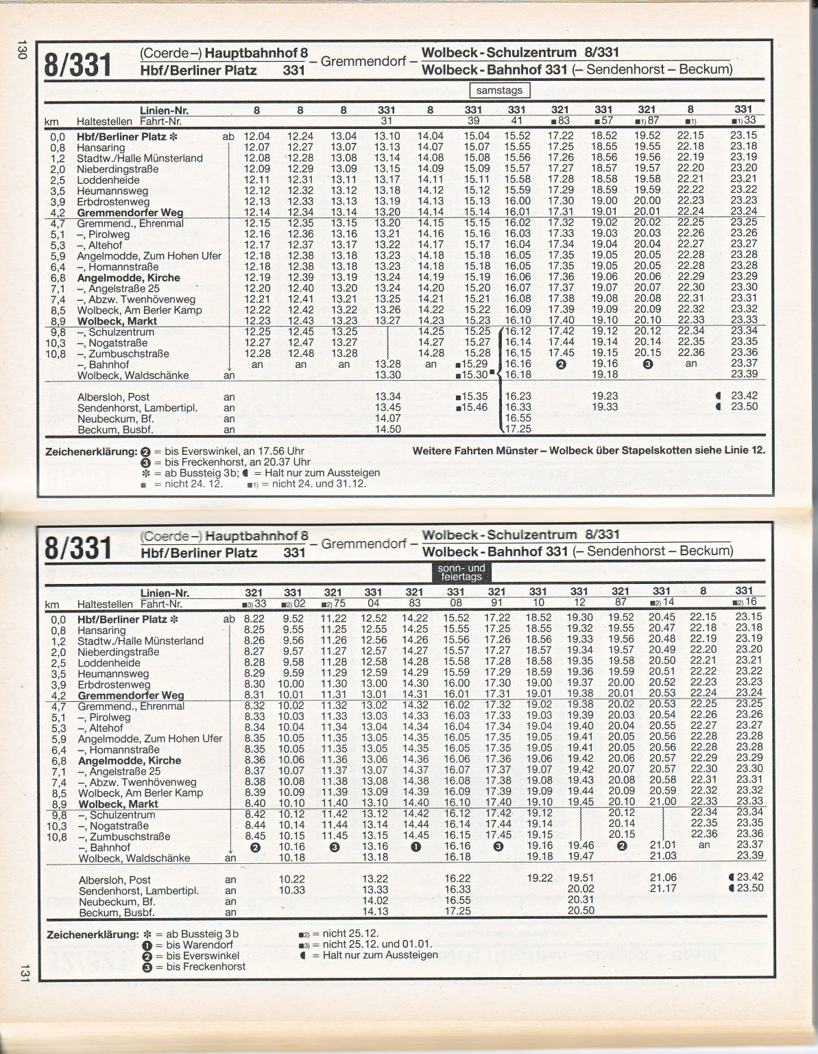 Fahrplan Regionalverkehr Münsterland 1984 Fotoalbum
